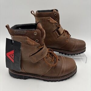 Apex Duro Mens Size 8 Motorcycle Boots Light Brown Patron Leather Biker 4045 NEW